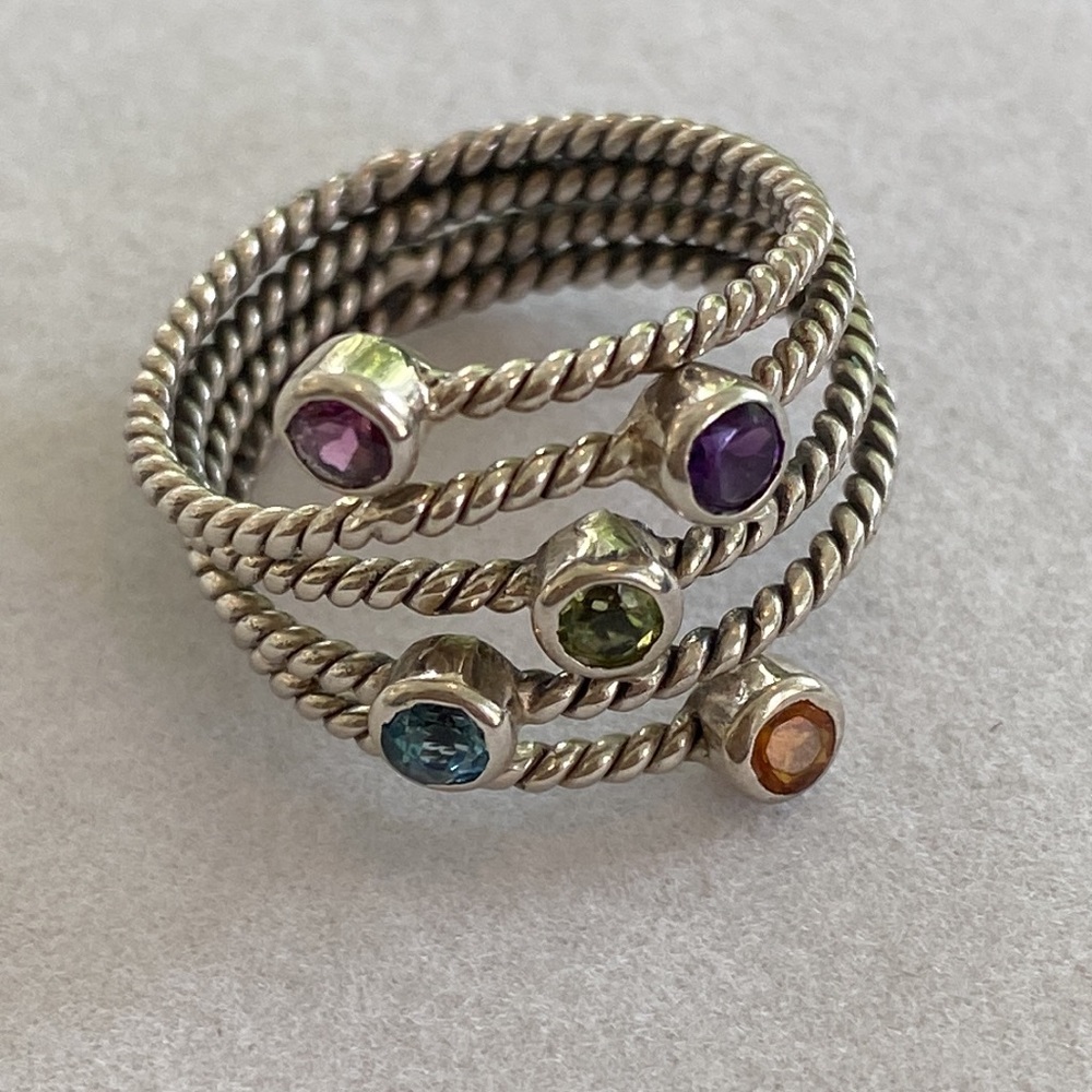 Samuel B. Multi Gemstone Sterling Ring - image 2